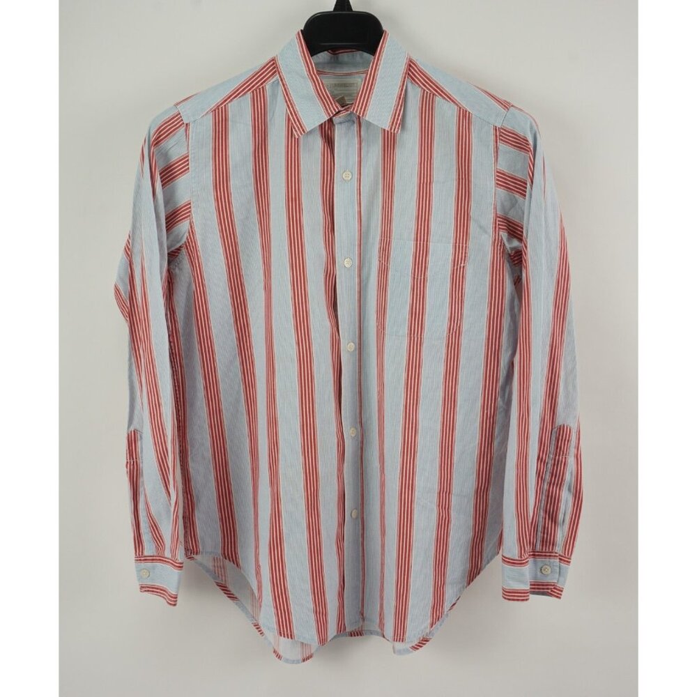 Current/Elliott The Prep School Shirt Men's Size 1 Blue Red Stripe‎ Button Up